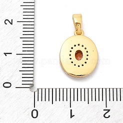 Brass Micro Pave Cubic Zirconia Pendents&nbsp;KK-M303-02G-04