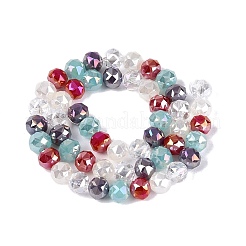 Electroplate Imitation Jade & Opaque & Transparent Glass Beads Strands&nbsp;EGLA-Q135-8MM-A10