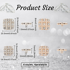 16Pcs 4 Style 1-Hole Alloy Button&nbsp;DIY-FG0003-55