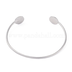 Non-Tarnish Adjustable 304 Stainless Steel Cuff Bangle Making&nbsp;STAS-F274-09P