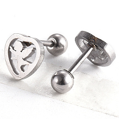 Tarnish Resistant 201 Stainless Steel Barbell Cartilage Earrings&nbsp;EJEW-R147-35
