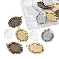 DIY Blank Oval Dome Pendant Making Kit&nbsp;DIY-FS0005-20