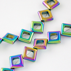 Non-magnetic Synthetic Hematite Beads Strands&nbsp;G-Q886-13x13mm-6