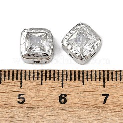 Brass Clear Cubic Zirconia Beads&nbsp;KK-D375-36P
