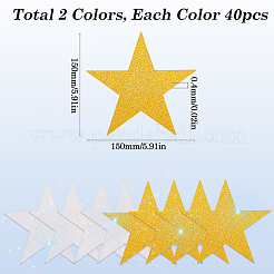 80Pcs 2 Colors Paper Glitter Star Wall Decoration&nbsp;AJEW-SP0001-12