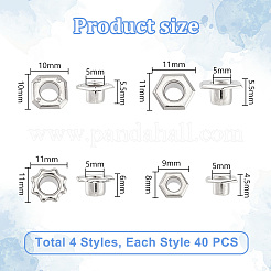 160pcs 4 styles Brass Grommet Eyelet Findings for Shoes&nbsp;FIND-PH0020-27