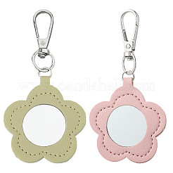 2Pcs 2 Colors PU Leather Pendant Decorations&nbsp;HJEW-CL0001-16B