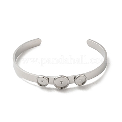 Non-Tarnish 304 Stainless Steel Cuff Bangle Making&nbsp;STAS-Q300-02P