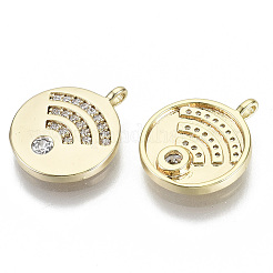 Brass Micro Pave Cubic Zirconia Charms&nbsp;KK-N232-63-NF