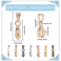70Pcs 7 Colors Alloy Ice Pick Pinch Bails for Pendant Making&nbsp;FIND-SP0002-03