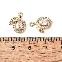 Brass Micro Pave Clear Cubic Zirconia Pendants&nbsp;KK-A259-21G