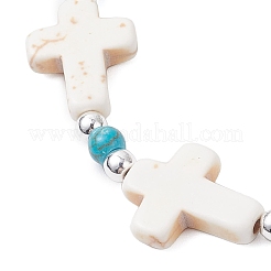 Synthetic Turquoise & Non-magnetic Hematite Beaded Bracelets for Women&nbsp;BJEW-JB12222-01