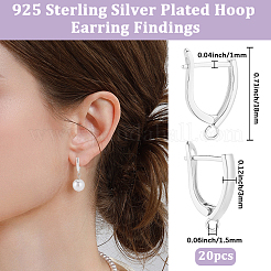 20Pcs Rack Plating Eco-friendly Brass Hoop Earring Findings with Latch Back Closure&nbsp;KK-BBC0027-50S