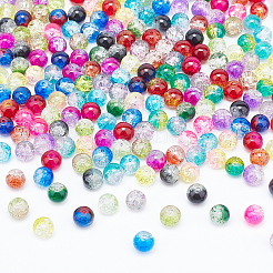 DIY Baking Paint Crackle Glass Beads Stretch Bracelet Making Kits&nbsp;DIY-PH0004-54B