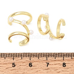 Brass ABS Plastic Pearl Cuff Earrings for Women&nbsp;PL-CBA43D6-02G