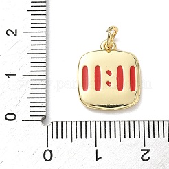 Brass Enamel 11:11 Pendants&nbsp;KK-B155-11G-01