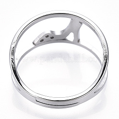 Non-Tarnish 304 Stainless Steel High-Heeled Shoes Adjustable Ring for Women&nbsp;RJEW-T027-07P