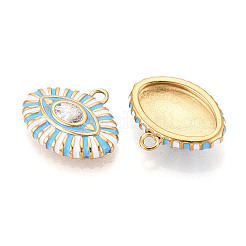 304 Stainless Steel Pave Crystal Rhinestone and Enamel Pendants&nbsp;STAS-T068-32A