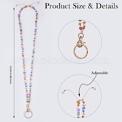 Natural & Synthetic Gemstone Chip Beaded Neck Strap Lanyard&nbsp;HJEW-SW00117
