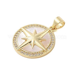 Brass Micro Pave Clear Cubic Zirconia Pendants&nbsp;KK-I712-35G