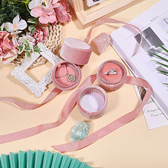 2Pcs Round Velvet Ring Boxes & Pendant Boxes Sets&nbsp;VBOX-CA0001-04B