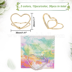36Pcs 3 Colors Carbon Steel Place Card Holders&nbsp;AJEW-OC0002-29