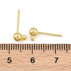 Brass Stus Earring Findings&nbsp;KK-CBA3CA1-01G