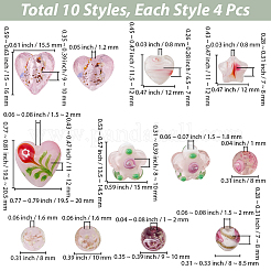 40Pcs 10 Styles Mixed Styles Handmade Lampwork Beads&nbsp;LAMP-PA0001-68B