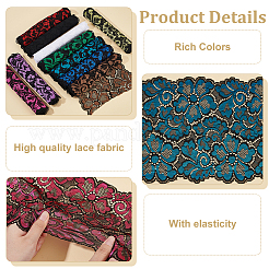 10Pcs 10 Colors Polyester Elastic Lace Trim&nbsp;OCOR-BC0007-57
