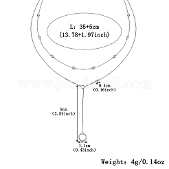 S925 Silver Geometric Zircon Long Pendant Double Layer Necklace Elegant Casual Jewelry&nbsp;DE2757-1
