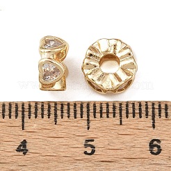 Brass Micro Pave Clear Cubic Zirconia Beads&nbsp;KK-C142-08LG
