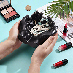 Resin Hand Shaped Decorative Jewelry Trays&nbsp;ODIS-WH0108-100B