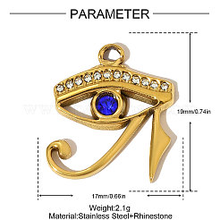 304 Stainless Steel with Rhinestone Pendants&nbsp;STAS-OY005-07G