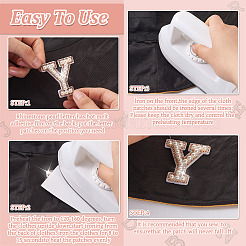2 Sets 2 Colors Letter A-Z Imitation Pearl Cloth Patches&nbsp;PATC-TA0001-01