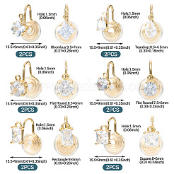 12Pcs 6 Styles Brass Micro Pave Clear Cubic Zirconia Ear Cuff Findings&nbsp;KK-TA0003-24