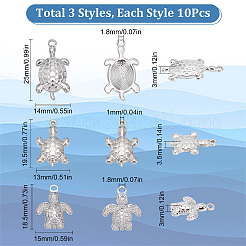 30Pcs 3 Style Stainless Steel Pendant&nbsp;STAS-SC0004-58