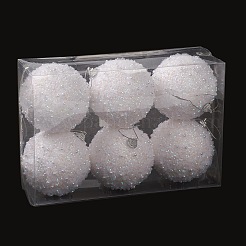 Christmas Ball Foam & Plastic Imitation Pearl Pendant Decoration&nbsp;FIND-G056-01D