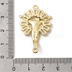 Brass Pave Cubic Zirconia Religion Jexus Crucifix Cross Links Connector Charms&nbsp;KK-H267-100G-02