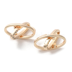 Brass Micro Pave Clear Cubic Zirconia Hoop Earrings&nbsp;EJEW-C121-11G