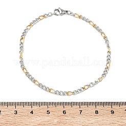 Unisex 304 Stainless Steel Figaro Chains Bracelets&nbsp;STAS-O036-23GP