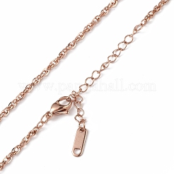 Ion Plating(IP) 304 Stainless Steel Rope Chain Necklace for Men Women&nbsp;NJEW-K245-010E