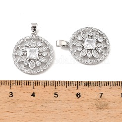 Brass & Clear Cubic Zirconia Pendants&nbsp;KK-G558-12P