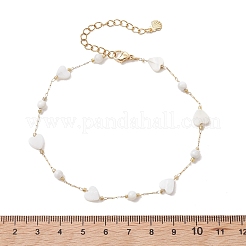 Summer Beach Natural White Shell Link Chain Anklets&nbsp;AJEW-AN00771-01