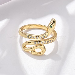 Brass Micro Pave Cubic Zirconia Finger Rings&nbsp;RJEW-C120-30C-G