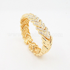 Woven Pattern Alloy with Rhinestone Chain Necklaces & Stud Earrings & Bangles & Rings Sets&nbsp;FS-WG1F788-01