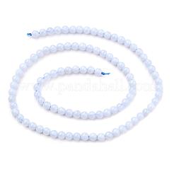 Natural Blue Chalcedony Bead Strands&nbsp;G-R193-02-4mm