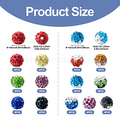 52Pcs 13 Colors Polymer Clay Rhinestone Beads&nbsp;RB-TA0001-21