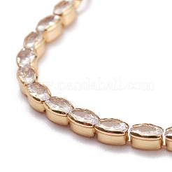Cubic Zirconia Oval Tennis Bracelet for Men Women Gift&nbsp;BJEW-F417-05G-RS