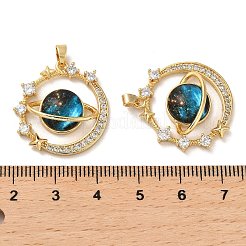 Rack Plating Brass Micro Pave Cubic Zirconia Pendants&nbsp;KK-C037-07G