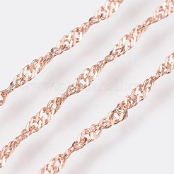 Long-Lasting Plated Brass Chain Necklaces&nbsp;X-NJEW-K112-11RG-NF